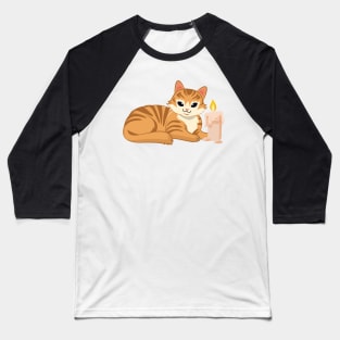 Easily Distracted by Cats and Candles Baseball T-Shirt